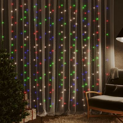 vidaXL Vianočný LED svetelný záves 3x3 m 300 LED farebný 8 funkcií