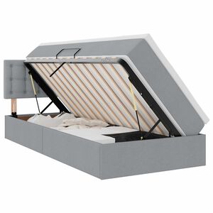 vidaXL LED &uacute;ložn&aacute; posteľ s matracom Svetlosiv&aacute; 90 x 190 cm L&aacute;tka