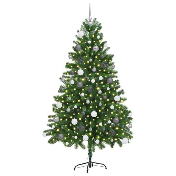 vidaXL Vianočn&yacute; stromček s 300 LED-i so stojanom Zelen&aacute; 180 cm PE