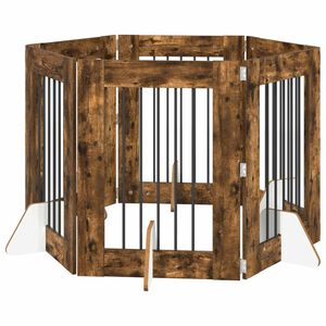 vidaXL Br&aacute;na pre psov so stojanmi 6 pcs Dymov&yacute; dub 60 x 80 cm