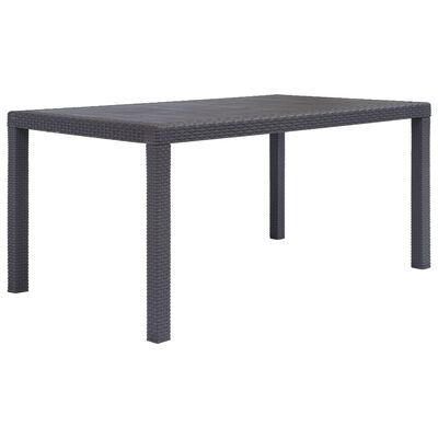 vidaXL Záhradný stôl hnedý 150x90x72 cm plastový s ratanovým vzhľadom