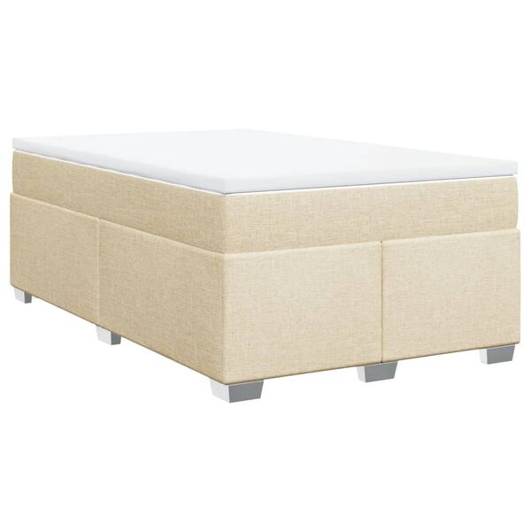vidaXL Boxspring posteľ s matracom kr&eacute;mov&aacute; 120x190 cm l&aacute;tka
