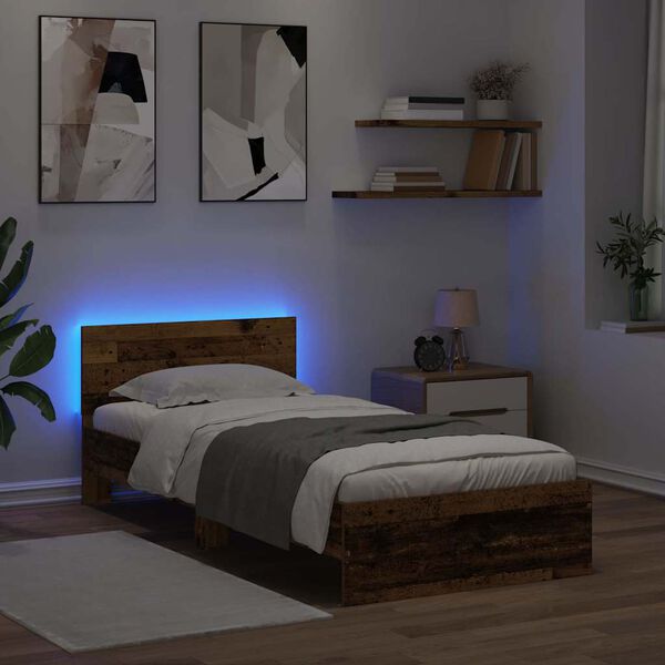 vidaXL R&aacute;m postele Star&eacute; drevo 90 x 200 cm Kompozitn&eacute; drevo