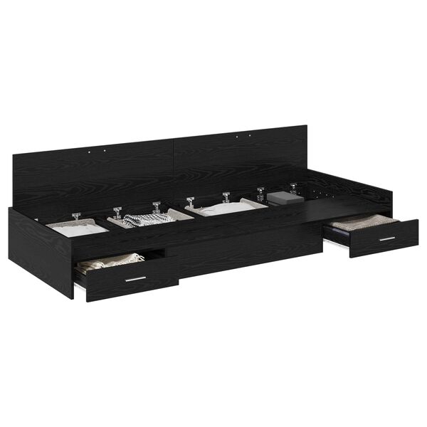 vidaXL R&aacute;m postele so z&aacute;suvkou Čierny dub 70 x 190 cm Kompozitn&eacute; drevo