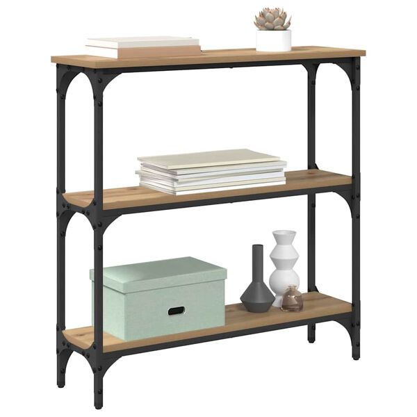 vidaXL Konzolov&yacute; st&ocirc;l Remeseln&yacute; dub 75 x 22,5 x 75 cm Kompozitn&eacute; drevo