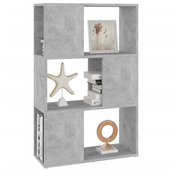 vidaXL Knižnica deliaca stena bet&oacute;novosiv&aacute; 60x24x94 cm drevotrieska