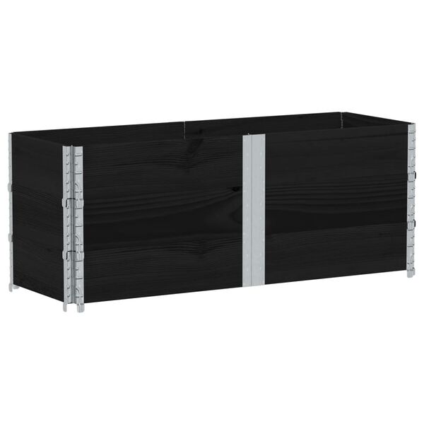 vidaXL Paletov&eacute; ohr&aacute;dky 3 ks čierne 150x50 cm borovicov&yacute; mas&iacute;v