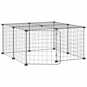 vidaXL 12-panelov&aacute; klietka pre dom&aacute;ce zvierat&aacute; čierna 70x70x35 cm oceľ