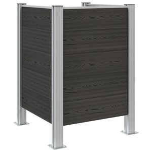 vidaXL Plot pre odpadkov&yacute; k&ocirc;&scaron; Siv&aacute; 85 x 85 x 115 cm Hlin&iacute;k a WPC