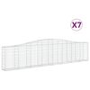 vidaXL Obl&uacute;kov&eacute; gabionov&eacute; ko&scaron;e 7 ks 400x30x80/100cm pozinkovan&eacute; železo