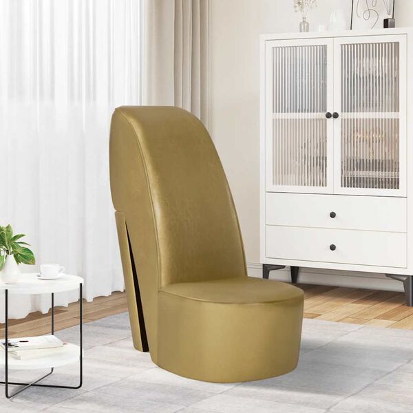 vidaXL Kreslo v tvare top&aacute;nky zlat&eacute; umel&aacute; koža