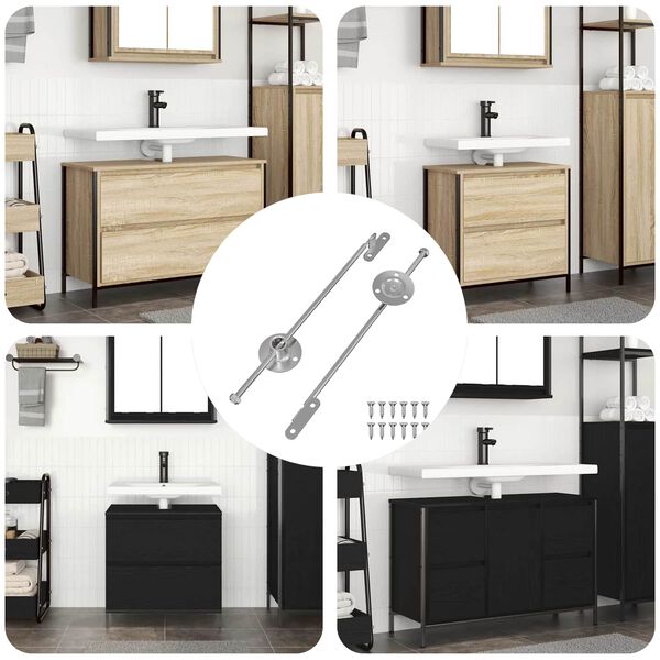 vidaXL Ťahov&yacute; p&aacute;nt 2 pcs Strieborn&aacute; 190 mm Železo