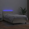 vidaXL Boxspring posteľ s matracom a LED kr&eacute;mov&aacute; 100x200 cm umel&aacute; koža