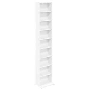 vidaXL CD Skrinka Biela 33 x 23,5 x 175 cm Kompozitn&eacute; drevo