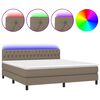 vidaXL Posteľ boxsping s matracom a LED sivohned&aacute; 180x200 cm l&aacute;tka