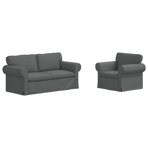 vidaXL Pohovka 2 pcs Tmavo &scaron;ed&aacute; 175 x 82 x 80 cm l&aacute;tka