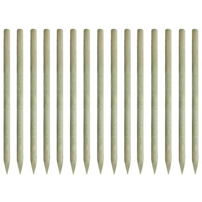 vidaXL Plotové stĺpiky s hrotom 15 ks, impregnované drevo 4x197 cm