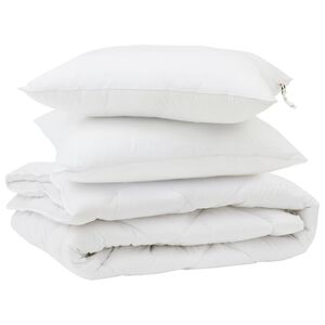 vidaXL Papl&oacute;n s vank&uacute;&scaron;om 3 pcs Biela Mikrovl&aacute;kno