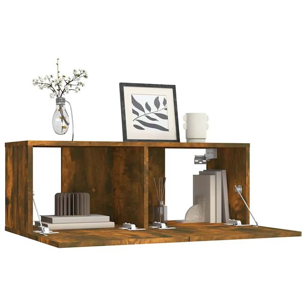 vidaXL TV skrinka dymov&yacute; dub 80x30x30 cm spracovan&eacute; drevo