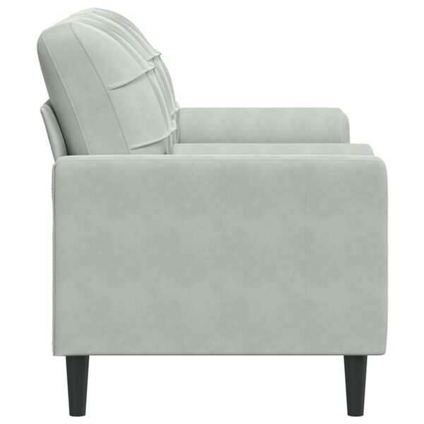 vidaXL 2-miestna pohovka s vankúšmi svetlosivá 140 cm zamat