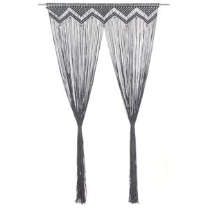 vidaXL Z&aacute;clona macrame antracitov&aacute; 140x240 cm bavlna