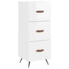 vidaXL Komoda leskl&aacute; biela 34,5x34x90 cm spracovan&eacute; drevo