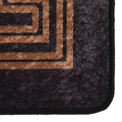 vidaXL Prateľný koberec 160x230 cm čierno-zlatý protišmykový