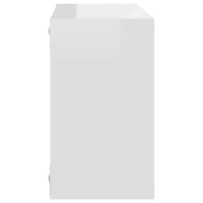vidaXL Nástenné police 6 ks lesklé biele 26x15x26 cm