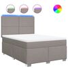 vidaXL Posteľn&yacute; r&aacute;m boxspring s matracom sivohned 160x200 cm l&aacute;tka