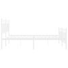 vidaXL Kovový rám postele s čelom a podnožkou biely 135x190 cm