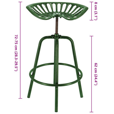 Esschert Design Barová stolička Tractor zelená