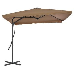 vidaXL Vonkaj&scaron;&iacute; slnečn&iacute;k s oceľovou tyčou 250x250 cm hnedo-siv&yacute;