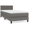 vidaXL Boxspring posteľ s matracom siv&aacute; 90x200 cm umel&aacute; koža