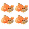 vidaXL Up&iacute;nacie popruhy s račňou 4 ks, 0,4 tony, 6mx25mm, oranžov&eacute;