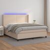 vidaXL Boxspring posteľ matrac a LED kapuč&iacute;nov&aacute; 160x200 cm umel&aacute; koža