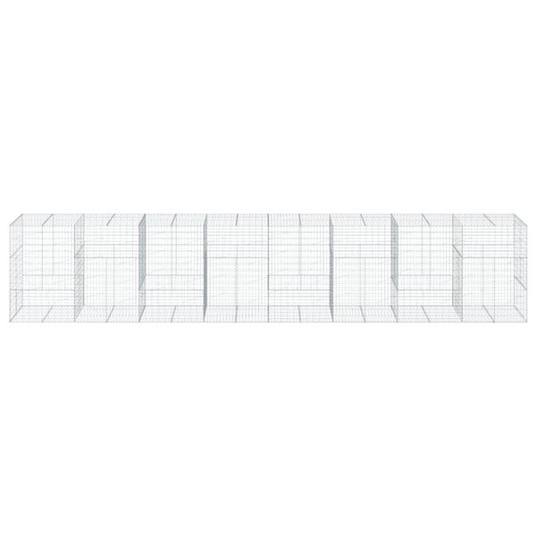 vidaXL Gabiónový kôš s krytom 800x100x150 cm pozinkované železo