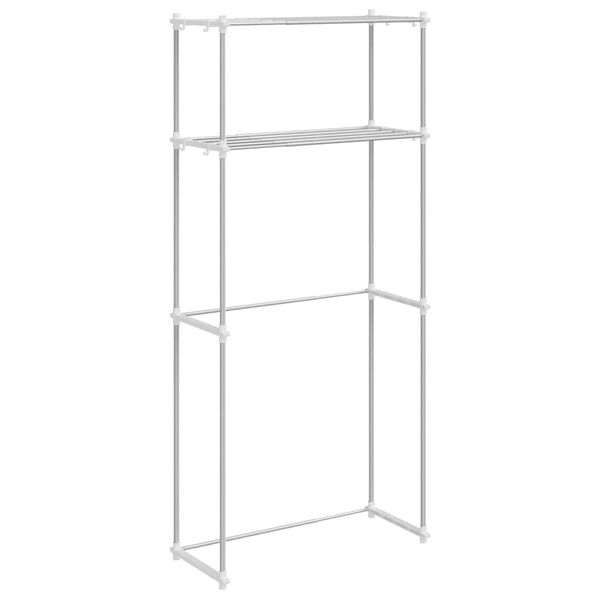 vidaXL Polica na pr&aacute;čku s &uacute;ložiskom Biela 70 x 27 x 136 cm Hlin&iacute;k