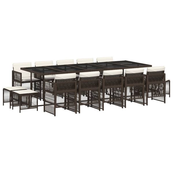 vidaXL 15-dielna z&aacute;hradn&aacute; jed&aacute;lensk&aacute; s&uacute;prava a vank&uacute;&scaron;e hned&aacute; polyratan