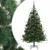 vidaXL Umel&yacute; vianočn&yacute; stromček s vianočn&yacute;mi guľami 150 cm 150 LED