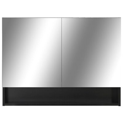 vidaXL LED kúpeľňová zrkadlová skrinka čierna 80x15x60 cm MDF