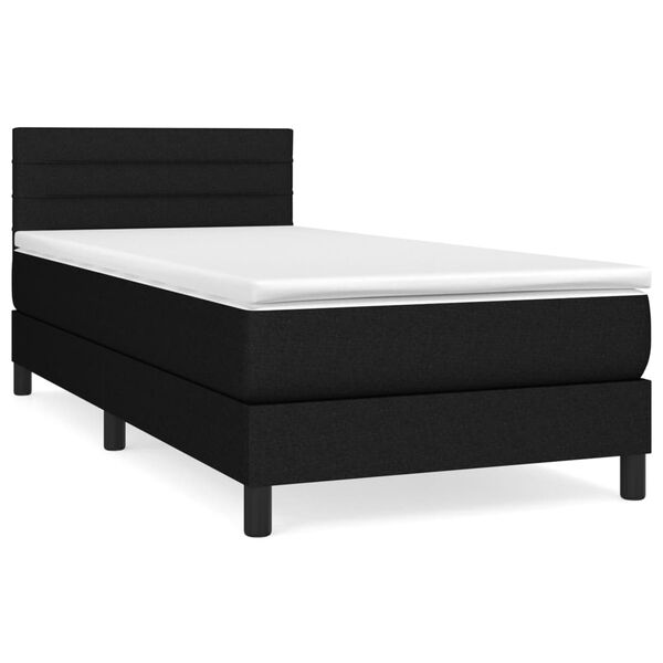 vidaXL Boxspring posteľ s matracom čierna 100x200 cm l&aacute;tka