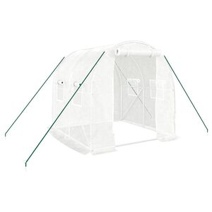 vidaXL F&oacute;liovn&iacute;k s oceľov&yacute;m r&aacute;mom biely 4 m&sup2; 2x2x2 m