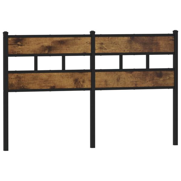 vidaXL N&aacute;hradn&eacute; čelo postele, tmav&yacute; dub 150 cm, železo a kompozitn&eacute; drevo