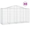 vidaXL Obl&uacute;kov&eacute; gabi&oacute;nov&eacute; ko&scaron;e 8ks 200x50x100/120cm pozinkovan&eacute; železo