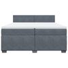 vidaXL Posteľn&yacute; r&aacute;m boxspring s matracom tmavosiv&yacute; 200x200 cm zamat