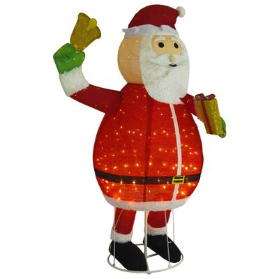 vidaXL Dekoratívny vianočný Santa Claus s LED, luxusná látka 180 cm