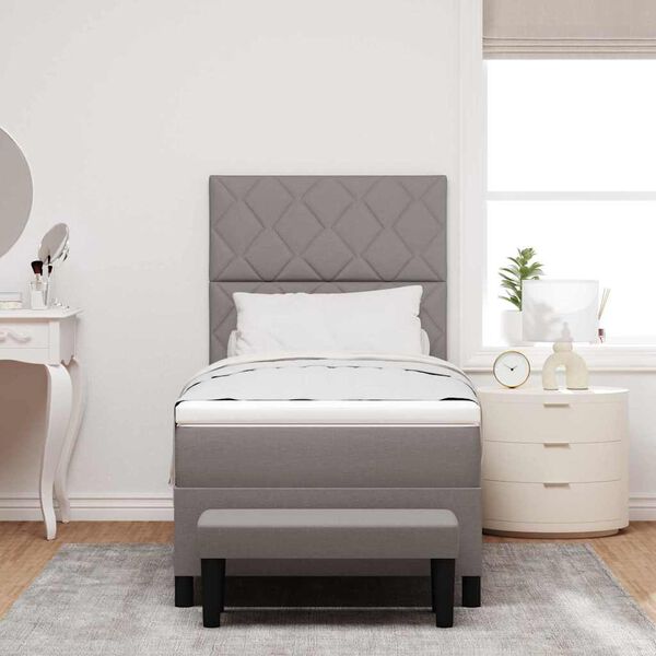 vidaXL Posteľ s pružinov&yacute;m r&aacute;mom Sivohned&aacute; 100 x 200 cm l&aacute;tka