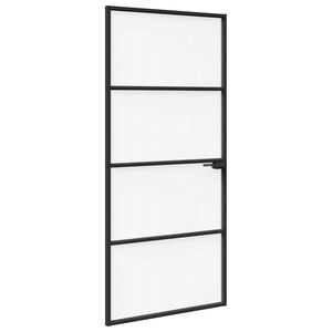 vidaXL Domov&eacute; dvere 93 x 201,5 x 3,5 cm Hlin&iacute;k a tvrden&eacute; sklo