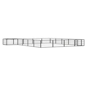 vidaXL Ohr&aacute;dka pre psov 20 panelov čierna 100x50 cm pr&aacute;&scaron;kovan&aacute; oceľ