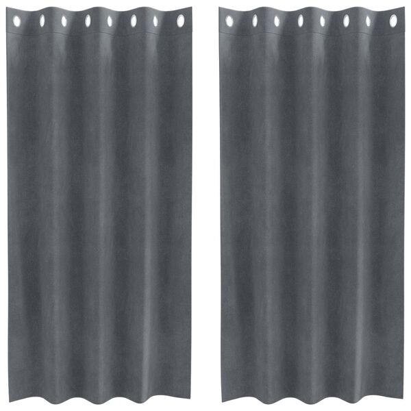 vidaXL Zatemňovacie z&aacute;vesy 2 pcs Svetlosiv&aacute; 140 x 175 cm Zamat